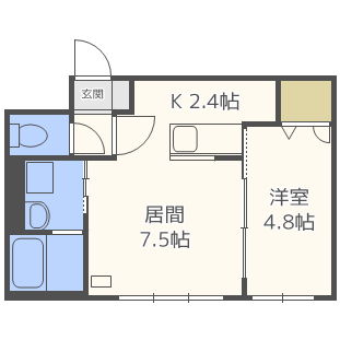 札幌市中央区宮の森一条のマンションの間取り