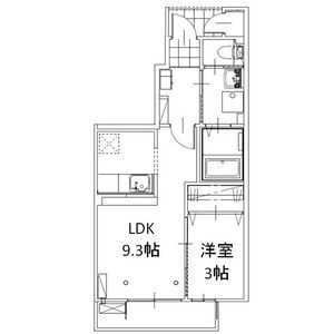 郡山市安積町日出山のアパートの間取り