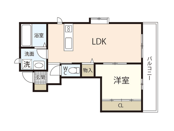 広島市西区草津新町のアパートの間取り