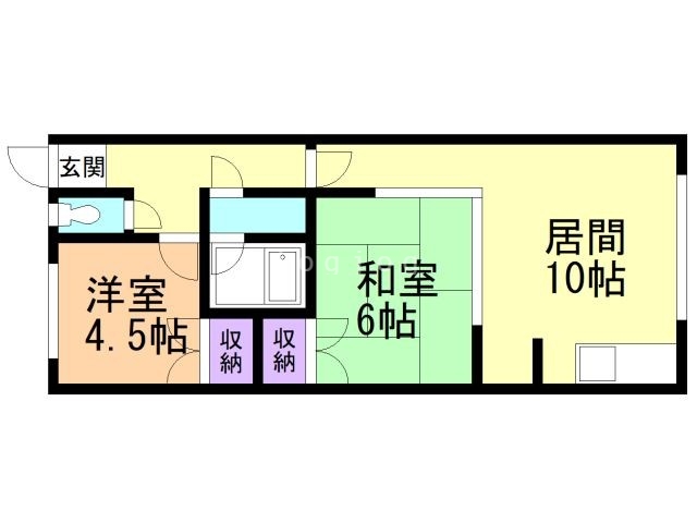 札幌市東区北十二条東のアパートの間取り