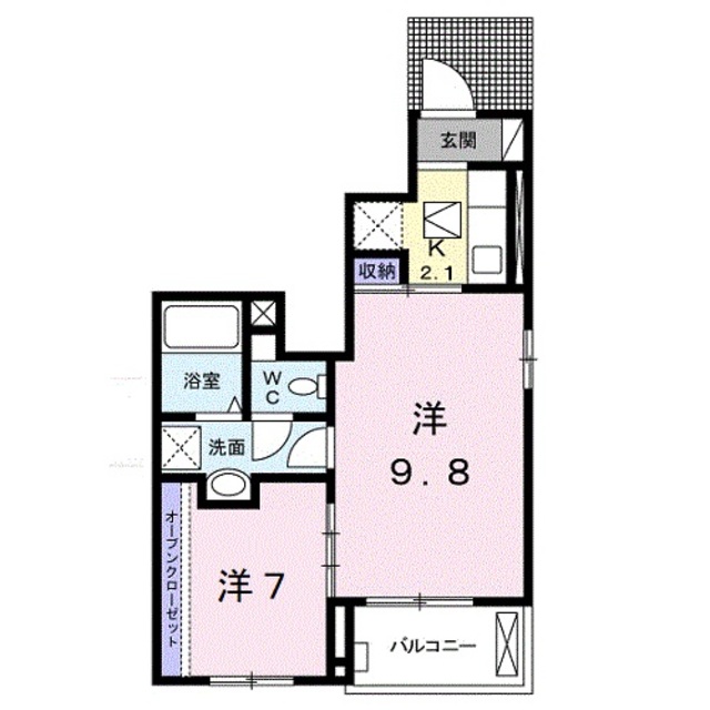 和歌山市延時のアパートの間取り