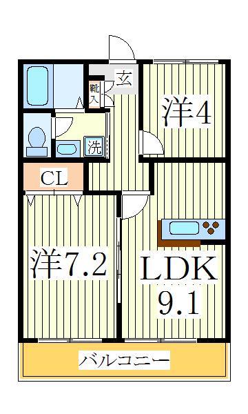 柏市東のアパートの間取り