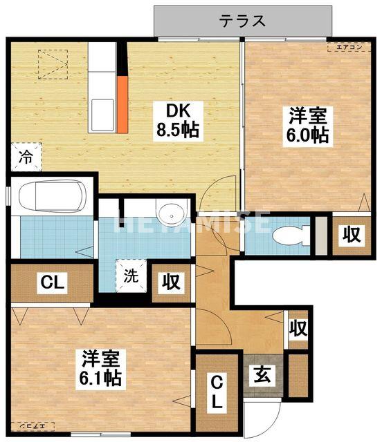 雲仙市愛野町甲のアパートの間取り