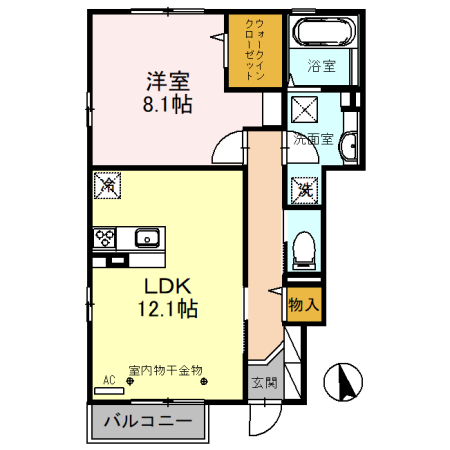 富山市東富山寿町のアパートの間取り