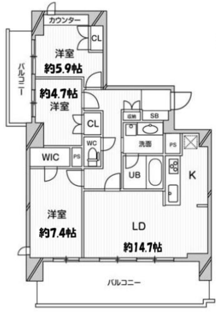 ドゥーエ大宮の間取り