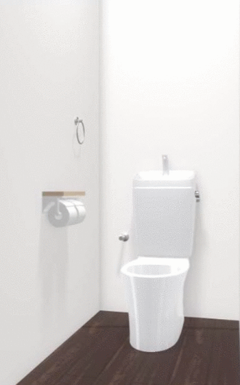 トイレ　温水洗浄便座　２連紙巻き器　トイレ上カウンター有り
