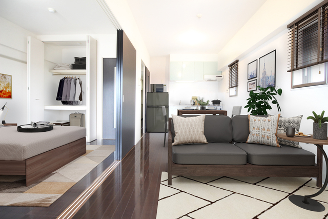 居室・リビング　家具はＣＧイメージです。現況は設置されておりません。