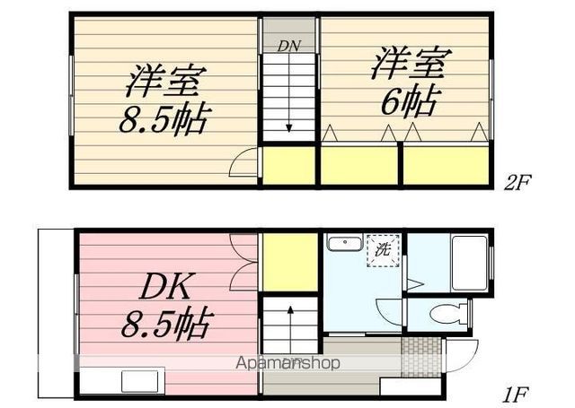 西鉄甘木線 甘木駅 徒歩19分 2階建 築26年の間取り写真