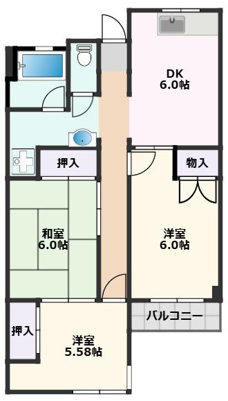 佐井寺ハイツの間取り写真