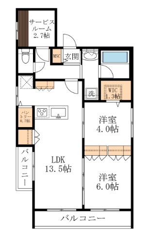La Cour Miyako West~ラ・クール都ウエスト~の間取り写真