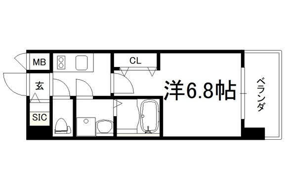 レジュールアッシュ玉造の間取り写真