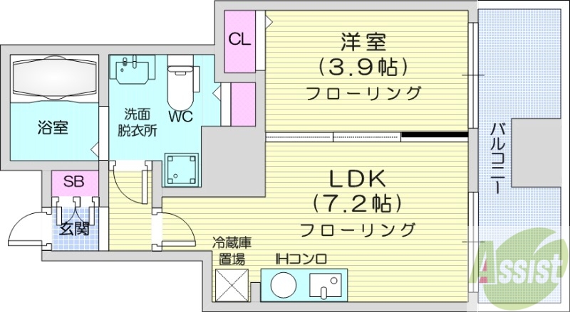 ビッグタワー大通公園の間取り写真