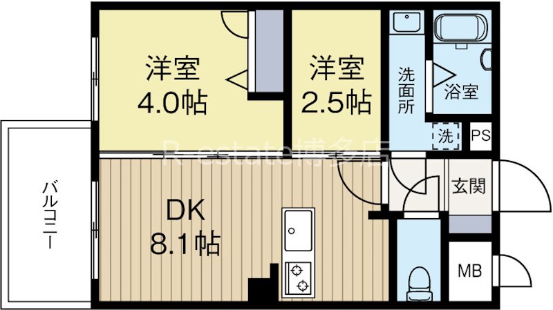 西鉄天神大牟田線 西鉄平尾駅 徒歩10分 4階建 築3年の間取り写真