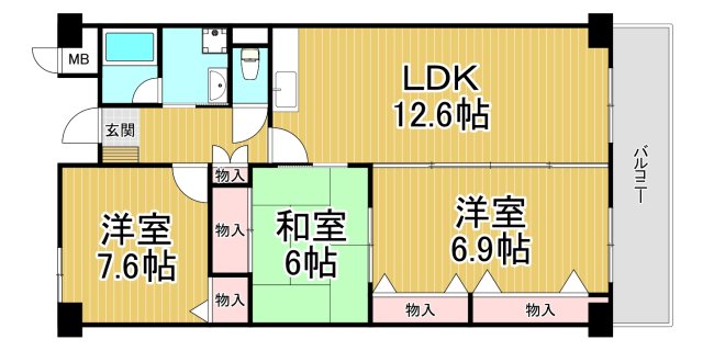 メルベーユ宝塚の間取り写真