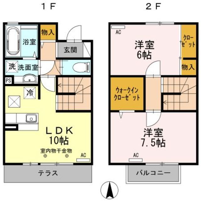 ヴィラ庚申塚 A棟の間取り写真