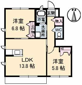 コンフォールIIA・Bの間取り写真
