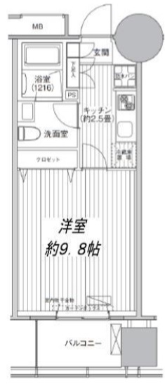 都営新宿線 市ケ谷駅 徒歩2分 9階建 築12年の間取り写真