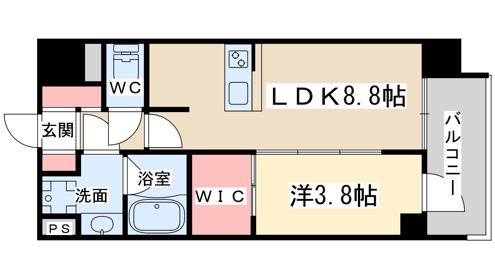 シーズンフラッツ中崎の間取り写真