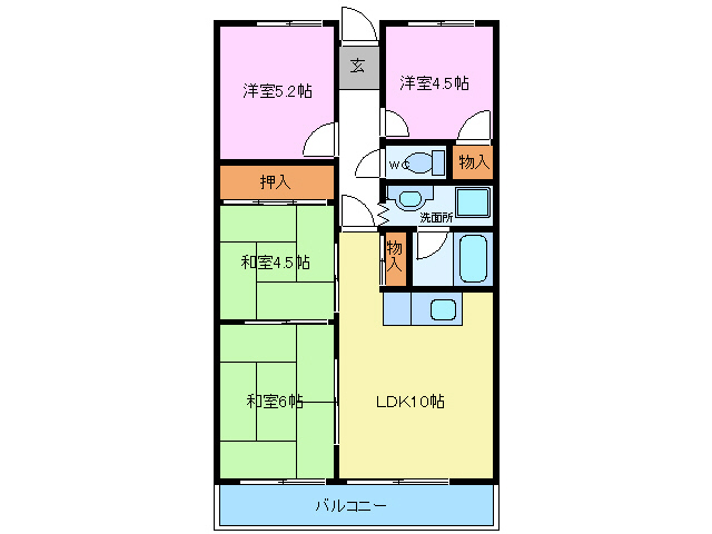 田方郡函南町柏谷のマンションの間取り