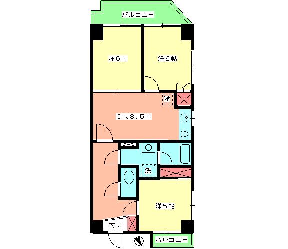 大田区大森東のマンションの間取り