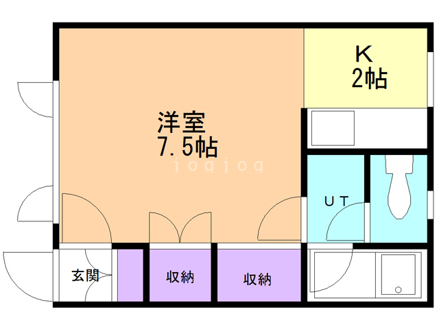 【函館市上野町のアパートの間取り】