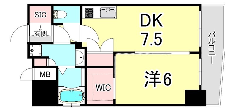 エステムコート神戸元町IIリザーヴの間取り