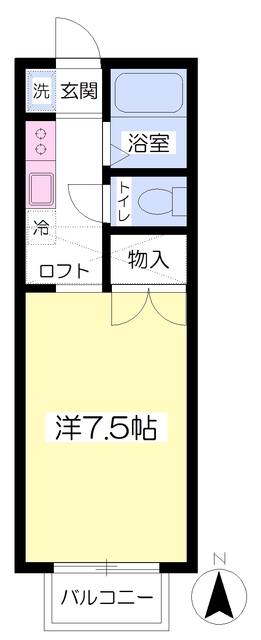 仙台市青葉区桜ケ丘のアパートの間取り