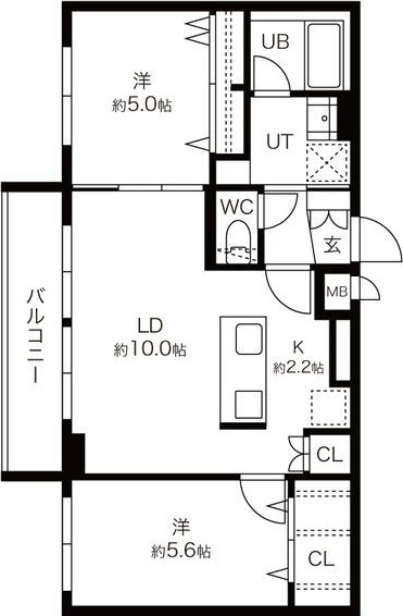 札幌市中央区南十二条西のマンションの間取り