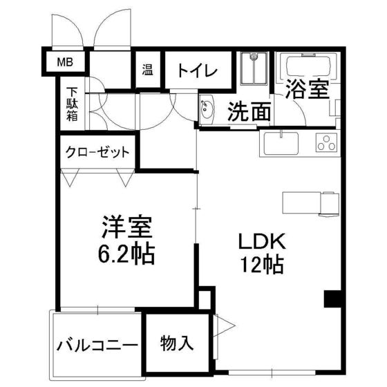 岡山市北区表町のマンションの間取り