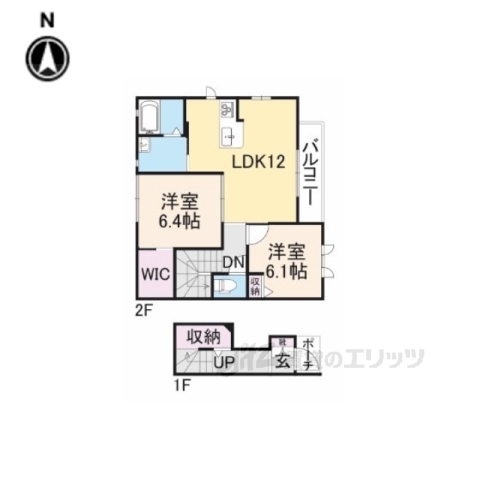 福知山市厚東町のアパートの間取り