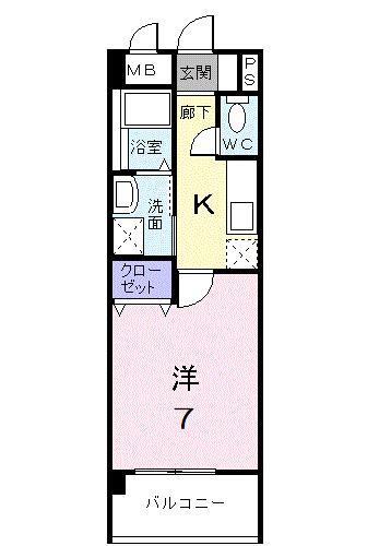 山口市小郡平砂町のマンションの間取り