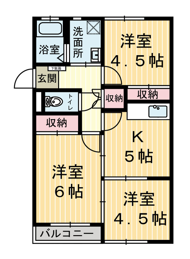 塚原マンションAの間取り