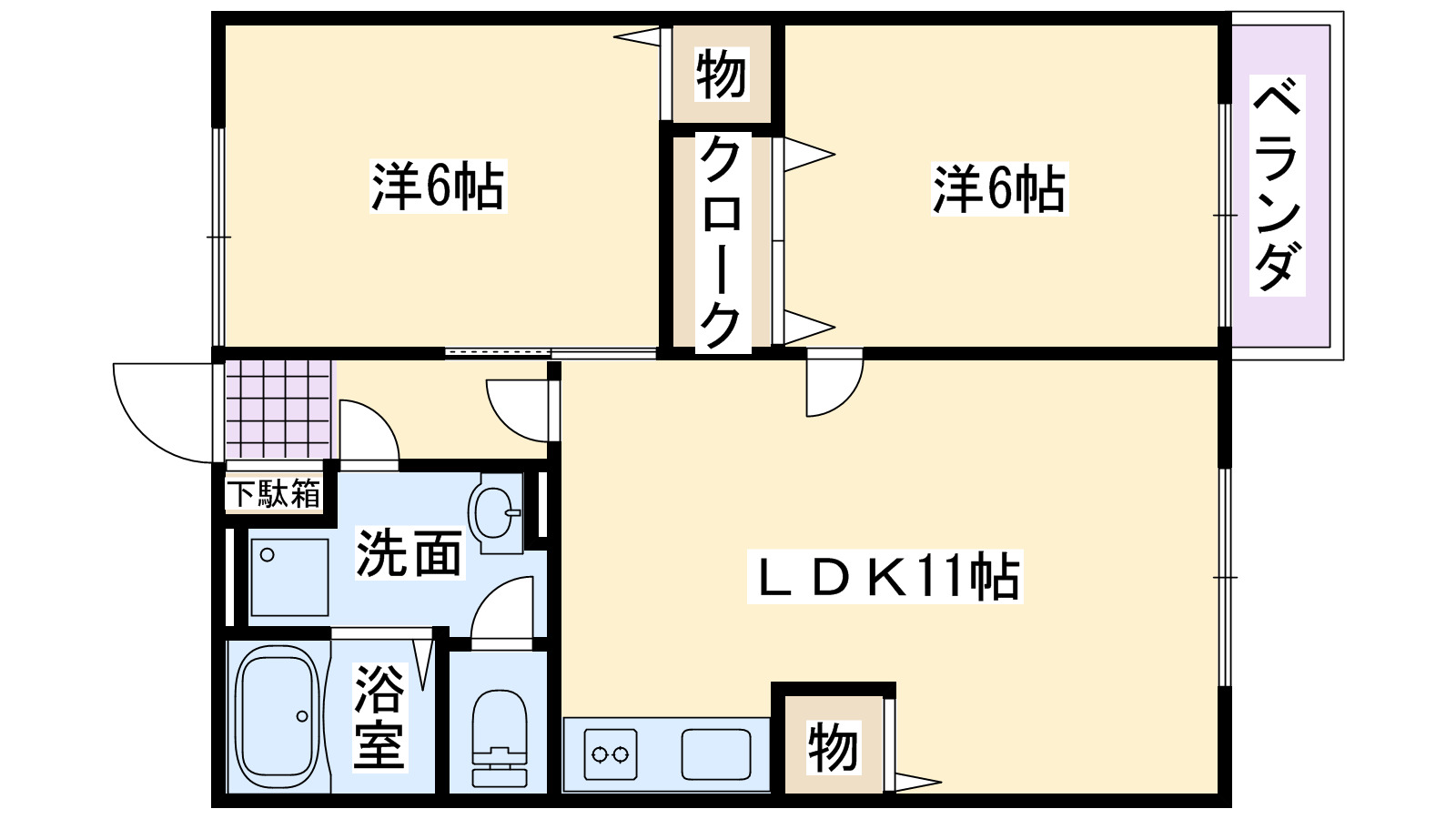 泉南市男里のアパートの間取り