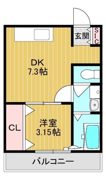 八尾市太田のアパートの間取り