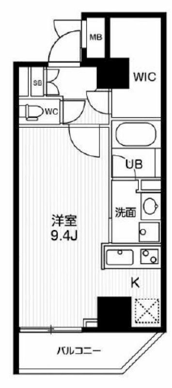 墨田区緑のマンションの間取り