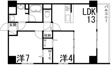 姫路市五軒邸のマンションの間取り