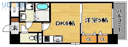 大阪市生野区中川西のマンションの間取り