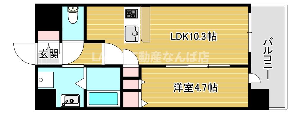 スプランディッド難波キャトルの間取り