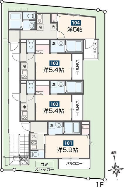 海老名市柏ケ谷のアパートの間取り