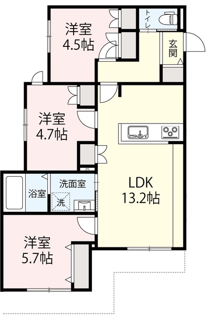 (仮称)長谷２丁目メゾンの間取り