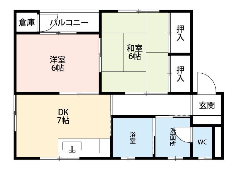 北九州市小倉北区高峰町のマンションの間取り