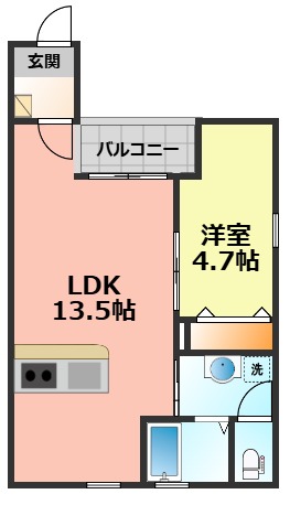 名古屋市北区新堀町のアパートの間取り