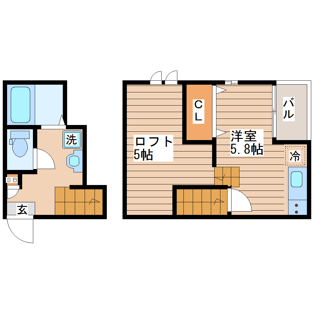 RIZEST連坊IIの間取り