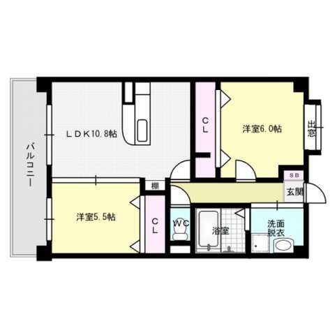 福岡市早良区東入部のマンションの間取り