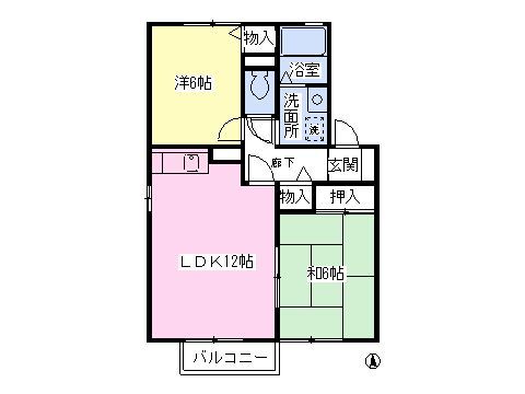 松戸市串崎新田のアパートの間取り