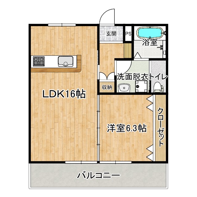 吾川郡いの町のアパートの間取り