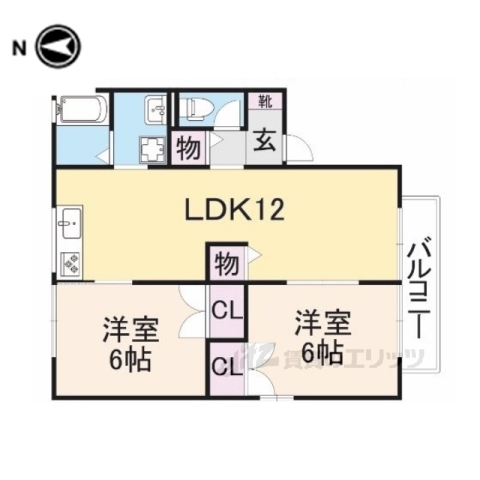 長浜市弥高町のアパートの間取り