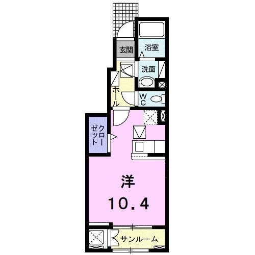 松山市北久米町のアパートの間取り