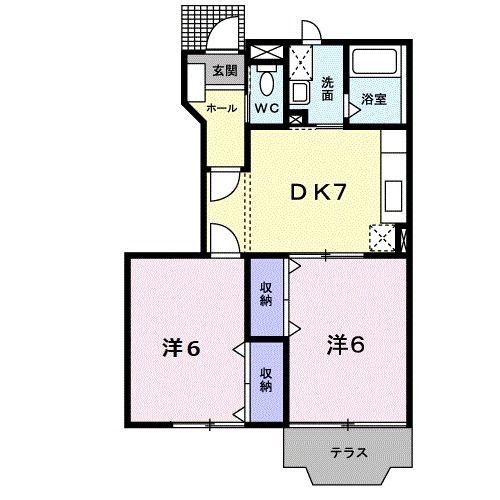 福井市江守中のアパートの間取り