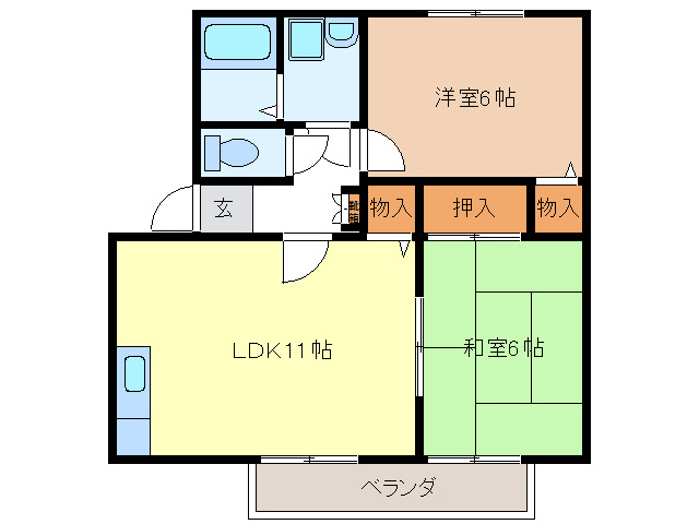 【アベニーダHISA　A棟の間取り】